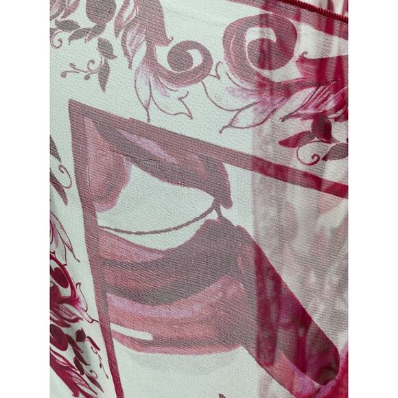 Dolce & Gabbana 'Majolica' Fuchsia Silk Chiffon Maxi Dress Size 42 - Picture 7 of 9
